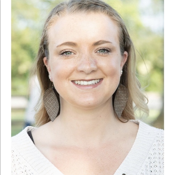 Vegan Leather Earrings - Picture 3 of 5